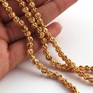 1 Strand 24k Gold Plated Copper Rondelles, Designer Beads, Beautiful Balls Beads, Casting Balls Jewelry Making Tools, 5mm, 8 Inches, GPC1617 - Tucson Beads