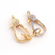 1 PC Pave Diamond Lobster Clasp Antique Finish Sterling Vermeil- You Choose 30mmx14mm Lb078 - Tucson Beads