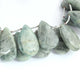 1 Strand Moss Aquamarine Smooth Pear  Shape Briolettes  - 26mmx16mm-28mmx16mm  -8 Inches BR03292 - Tucson Beads