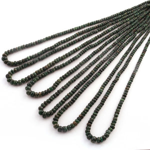1  Long Strand  Emerald  Faceted Roundells -  Semi Precious Gemstone Beads-3mm-6mm-16.5 Inches BR03216 - Tucson Beads