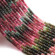1  Long Strand Multi Tourmaline  Faceted Rondelles -Tourmaline Roundel Beads - Gemstone Rondelles 4mm-5mm-14.5 Inches BR03209 - Tucson Beads