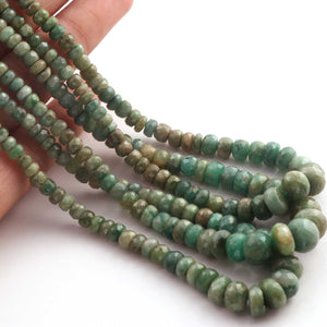 1  Long Strand Shaded Emerald  Faceted Roundells -  Semi Precious Gemstone Beads 3mm-9mm-16.5 Inches BR03210 - Tucson Beads