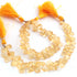 1 Strand Citrine Faceted   Briolettes - Pear Shape  Briolettes  -11mmx7mm-7mmx7mm-8 Inches BR03301