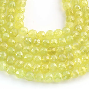 1 Strand Green Chalcedony Silver Coated Faceted  Round Balls beads - Gemstone ball Beads 5mm-8mm 8 Inches BR03303 - Tucson Beads