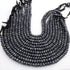 1 Strand Black Spinel Silver Coated Faceted Rondelles Beads-Semi Precious Gemstone Rondelles Beads - 7mm-10mm -13 inches BR01862
