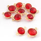 10  Pcs Garnet 925 Silver Plated Faceted - Round Shape  Connector -15mmx9mm  PC867 - Tucson Beads