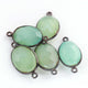 5 Pcs Green Chalcedony Oxidized Silver  Plated Faceted Oval Shape Connector Double Bali - 24mmx19mm -PC423 - Tucson Beads