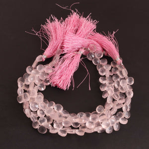 1 Strand Rose Quarts Faceted Heart Shape-Faceted Briolettes  8mmx8mm - 11mmx11mm , 9 Inches BR2049 - Tucson Beads