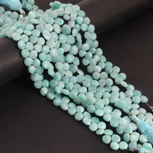 1  Strand  Amazonite Faceted Briolettes - Heart Shape Briolettes -6mmx6mm-10mmx10mm ,8 Inches br02024 - Tucson Beads
