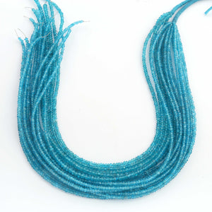 1 Strand Neon Apatite Faceted Rondelles Neon Apatite Beads  2mm-3mm 12 Inches BR03553 - Tucson Beads
