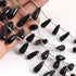 1   Strand Black Chalcedony Smooth  Briolettes - Tear Drop Briolettes -10mmx7mm-19mmx8mm - 8 Inches BR02356