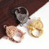 1 PC Pave Diamond Designer Lobster Clasp Antique Finish over Sterling Silver, Rose & Yellow Gold Vermeil- 24mmx15mm LB295