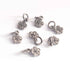 1 Pc Pave Diamond Flower Pendant, Small Flower Design Charm, 11mmx6mm, 925 Sterling Silver Pendant, PDC00115
