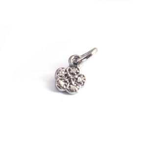 1 Pc Pave Diamond Flower Pendant, Small Flower Design Charm, 11mmx6mm, 925 Sterling Silver Pendant, PDC00115 - Tucson Beads
