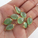 8 Pcs Green Chalcedony Gemstone Faceted Pear Shape 925 Sterling Vermeil Double Bail Connector -21mmx11mm SS109 - Tucson Beads