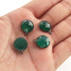 4 Pcs Green Onyx Oxidized Sterling Silver Faceted Round Single Bail Pendant - 16mmx13mm  SS115 - Tucson Beads