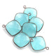 7 Pcs Aqua Chalcedony Oxidized Sterling Silver Faceted Cushion Shape Single Bail Pendant - 21mmx16mm SS156 - Tucson Beads