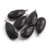 6 Pcs Black Onyx Pear Shape Pendant - Oxidized Sterling Silver Single Bail Pendant- 29mmx13mm SS153