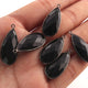 6 Pcs Black Onyx Pear Shape Pendant - Oxidized Sterling Silver Single Bail Pendant- 29mmx13mm SS153 - Tucson Beads