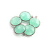 5 Pcs Aqua Chalcedony Oxidized Sterling Silver Faceted  Round Shape Single Bail Pendant-- 18mmx15mm SS152