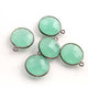 5 Pcs Aqua Chalcedony Oxidized Sterling Silver Faceted  Round Shape Single Bail Pendant-- 18mmx15mm SS152 - Tucson Beads