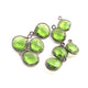 5 Pcs Peridot Hydro Faceted Oxidized Silver Single Bail Pendant 12mmx10mm-15mmx11mm    SS143 - Tucson Beads