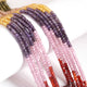 5 Strands Multi Zircon CZ Necklace , Gemstone Faceted Rondelles Ready To Wear Necklace - Multi Zircon  3mm 14 Inches BR02860 - Tucson Beads