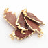 5 Pcs Brown Jasper  Arrowhead 24k Gold Plated Pendant - Electroplated With Gold Edge - 1.5 Inches AR181