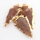 3 pcs Jasper Arrowhead  24k Gold  Plated  Pendant -  Electroplated With Gold Edge  2 Inches AR297