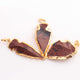 3 Pcs Shaded Brown Jasper Arrowhead  24k Gold  Plated  Single Bail Pendant -  Electroplated With Gold Edge 1.5 Inches - AR311 - Tucson Beads