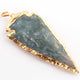 1 Pc Green Jasper Arrowhead 24k Gold  Plated Single Bail Pendant - Electroplated With Gold Edge - 3-3.5 Inches (You Choose)AR005 - Tucson Beads