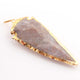 1 Pc Shaded Brown Jasper Arrowhead  24k Gold  Plated  Pendant -  Electroplated With Gold Edge 3 Inches (You Choose) AR199 - Tucson Beads