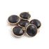 6 Pcs Black Onyx Round Shape 925 Sterling Vermeil Single Bail Pendant -18mmx15mm  SS176