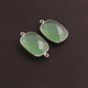 15 PCS Green Chalcedony 925 Sterling Silver Rectangle Pendant & Connector- Green Chalcedony Pendant 27mmx16mm SS182 - Tucson Beads