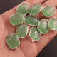 15 PCS Green Chalcedony 925 Sterling Silver Rectangle Pendant & Connector- Green Chalcedony Pendant 27mmx16mm SS182 - Tucson Beads