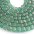 1 Strand Green Strawberry Faceted Cubes Shape Briolettes  -Semi Precious  Briolettes Beads 8mm-9mm -9 Inches BR02178