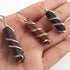 1  Pc Tiger Eye  Spiral Wire Wrapped Pencil Point Pendant Gemstone - Silver Wire Wrapped  Pendant HS313
