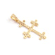 1 Pc Pave Diamond Cross Charm 925 Sterling Silver & Vermeil, Yellow & Rose Gold Vermeil Pendant - Cross Charm Pendant 34mmx23mm PDC00480 - Tucson Beads