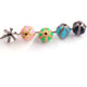 1 Pc Pave Diamond Multi Color Bakelite Round Balls Beads - Diamond Enamel Bead- 11mm PDC00475 - Tucson Beads