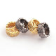 1 Pc Pave Diamond 12mm Spacer, Rondelles- 925 Sterling Silver & Yellow Gold Vermeil Wheel Beads  PDC00482 - Tucson Beads