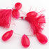 1 Strand AAA Quality Hot Pink Chalcedony Smooth  Pear Shape Beads Briolettes 27mmx16mm- 8 Inches BR01006