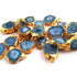 22 Pcs Blue Druzzy Geode Raw Drusy Agate Slice Pendant - Electroplated Gold Druzy Pendant  16mx10mm-24mmx13mm ,DRZ190