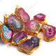 8 Pcs Multi Druzzy Geode Raw Drusy 24k Gold Plated Pendant - Electroplated Gold Druzy Pendant -44mmx27mm-37mmx22mm  DRZ301 - Tucson Beads