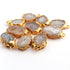 10 Pcs White Druzzy Geode Raw Drusy Agate Slice Pendant - Electroplated Gold Druzy Pendant 23mmx13mm-28mmx15mm ,DRZ248