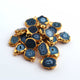 11 Pcs Blue Druzzy Geode Raw Drusy Agate Slice Pendant - Electroplated Gold Druzy Pendant 18mmx11mm-24mmx17mm DRZ348 - Tucson Beads