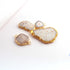 4 Pcs White Druzzy Geode Raw Drusy Agate Slice Pendant - Electroplated Gold Druzy Pendant 25mmx21mm-56mmx34mm DRZ426