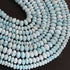 1 Strand Larimar Smooth Rondelles -Semi Precious Gemstone Larimar Rondelles Beads- 5mm-12mm 8 Inches BR03717