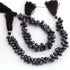 1 Strands AAA Quality Black Spinel Silver Cocated Faceted Tear Briolettes-  10mmx6mm-8 Inch BR03629