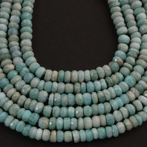 1  Strand Amazonite Faceted Roundells - 6mm-10.5 Inches BR858 - Tucson Beads