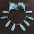 1 Long Strand  Blue Aqua Chalcedony Faceted Briolettes - Pear Shape   Briolettes -  25mmx11mm-28mmx10mm 8 Inches BR2711